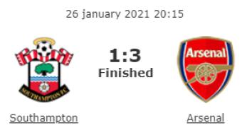 Southampton vs Arsenal 26 01 2021