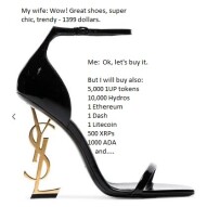Shoe price in cryptos