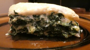 Lasagne with spinach, garlic, and Béchamel sauce