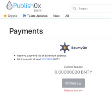 How do you earn Bounty Tokens on PublishOx ?