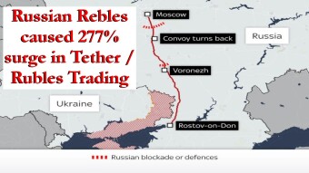 Russian Rebles caused 277% surge in Tether / Rubles Trading