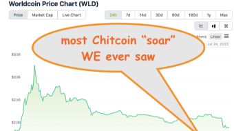 Worldcoin pumps and dumps, lapdog media GOES WILD CHEERING YAY!!!!!!!