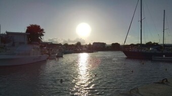 A few kilometers around the capital of the island of Rhodes, i.e. Rhodes City.