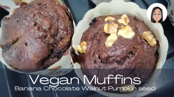 Overly Ripen Bananas? Try this Vegan Chocolate Banana Walnut Muffin Recipe Instead