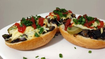 Homemade casserole from unusual forest mushrooms