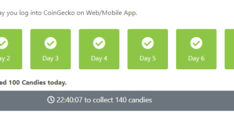 CoinGecko Rewards "Collect over 100 candies in one day What?!?