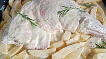 Foodbook #590 roasted leg of lamb with potatoes