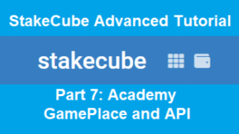 StakeCube advanced tutorial: Academy, GamePlace and API (VII)