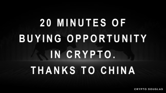 Panic sellers triggered more panic sellers. 20 minutes of buying opportunity in crypto thanks to China and Elon.