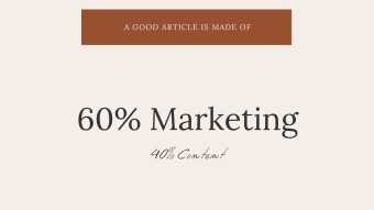 A great article is made of 40% content, 60% promotion