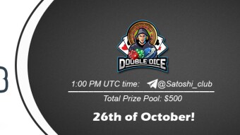 Join the AMA of Satoshi Club x Double Dice. Rewards: 500 USDT, October 26th.