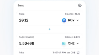 Viper.exchange and Harmony blockchain - video of  Token Swap from ROY to ONE