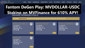 Fantom Defi Degen: AlgoStable Coin MVDOLLAR-USDC Staking on MVFinance for 610% APY