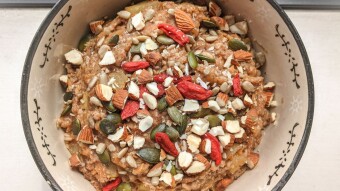 Caramelized apple and carrot porridge