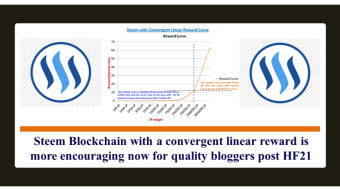 Steem blockchain with Convergent linear reward curve is encouraging for quality bloggers post HF21.