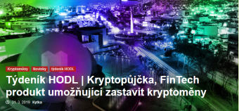 Nový díl pravidelného týdeníku HODL - Kryptopůjčky