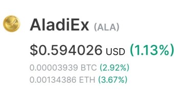 AladiEx #Airdrop 10 ALA (8 $) Exchange Probit, Blockfolio. listed on coinmarketcap