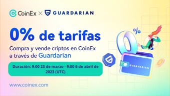 ¡CoinEx y Guardarian lanzan la segunda promoción sin comisiones!