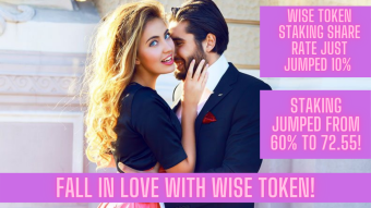 Wise Token Staking Share Rate Just Jumped from 0.1 to 0.11 (10%)! Staking Jumped from 60% to 72.55! Price BOOM!