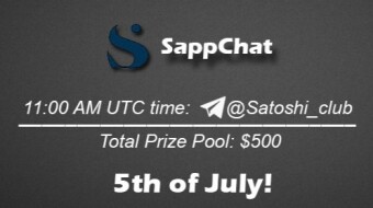 Join the AMA of Satoshi Club x Sapp. Rewards: 500 USDT, July 5th.