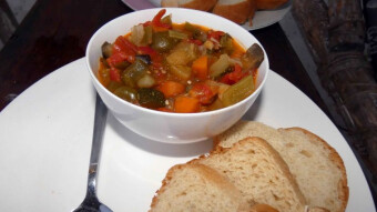 Vegetarian Treat with zucchini, pepper, circle and eggplant in Zanzibar