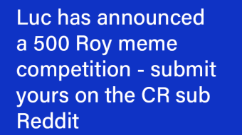 500 Roy will be awarded to the best meme - Closes Sunday