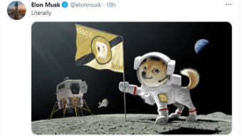 Elon Musk tweets Dogecoin, the price is soaring again