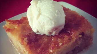 Foodbook #243 orange pie with ice cream