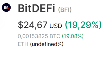 BitDefi (BFI) - Deflationary ERC 20 Governance Token Issued by Bitfxt Exghange