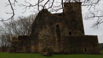 Crookston Castle - a lovely 600 year old hilltop ruin now surrounded by houses in Greater Glasgow