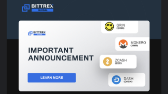 Bittrex delist privacy coins (XMR, DASH, ZEC, GRIN)