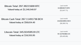$13.4k paid out in BCH, LTC and BTC in November!