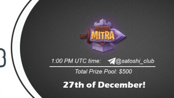 Join the AMA of Satoshi Club x Legends of Mitra. Rewards: 500 USDT, December 27th.