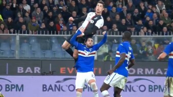 Ronaldo flying!!!