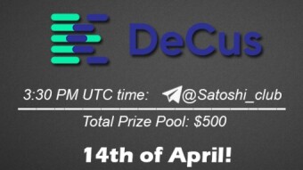 Join the AMA of Satoshi Club x Decus. Rewards: 500 USDT, April 14th.