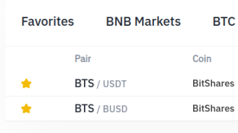 BitShares: new CEX trading pairs