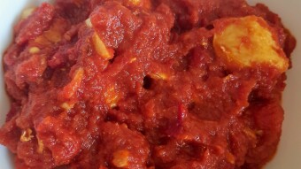 Chicken and tomato sauce!