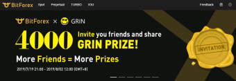BitForex Super reward!!! Grin + Bitforex Airdrop 4,000 GRIN (12600$)