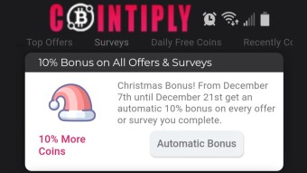 Cointiply Christmas Special is Already Here on Mobile Phone!