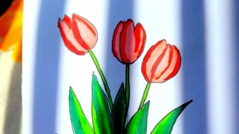 Simple Tulip Flower Art