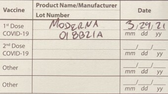 First Dose of the Moderna Vaccine