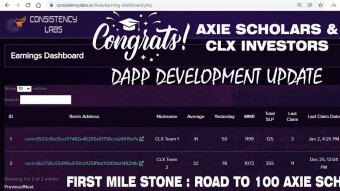 Our Gaming Guild dapp first update is here and we are still in private sale can track scholars and our daily revenue generating activity