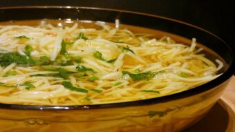 White duck broth with home-made noodles