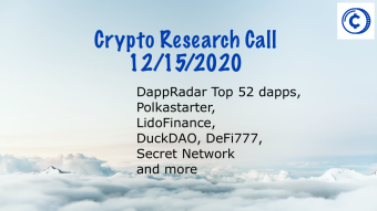 Top Crypto News -  12/15/2020 (DappRadar Top 52 dapps, Polkastarter, LidoFinance, DuckDAO, DeFi777, Secret Network and more)