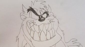 Looney Tunes: Tassie Devil - A freehand drawing from early on and how I did it