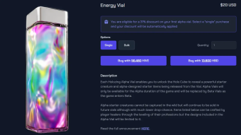 Buying a couple of Holozing Alpha Vials