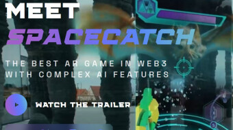 SpaceCatch is a blockchain game with augmented reality in Web3 featuring AI technology.