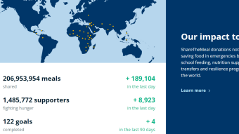 Donate 3 free meals with ShareTheMeal (UN) and Wind Tre