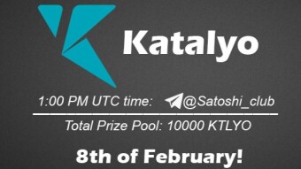 Join the AMA of Satoshi Club x Katalyo. Rewards: 10000 KTLYO, February 8th.