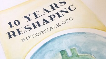 Celebrating Bitcointalk.org 10 Year Anniversary - Watercolor Bitcoin Art